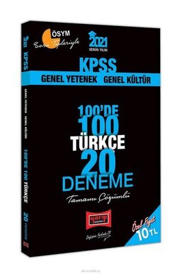 2021 KPSS Türkçe 100'de 100 Tamamı Çözümlü 20 Deneme