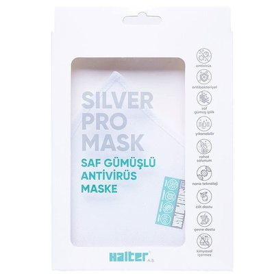 Silver Pro Mask Saf Gümüşlü Antivirüs Maske - Beyaz