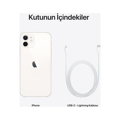 Apple iPhone 12 64GB Beyaz Cep Telefonu MGJ63TU/A