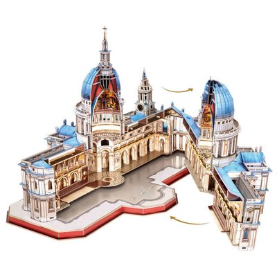 Cubic Fun Aziz Paul Katedrali 3D Puzzle (Büyük boy ve iç görünümlü)