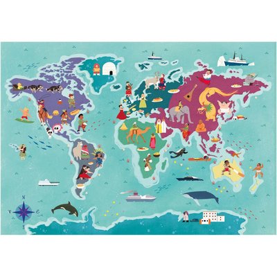 Clementoni Customs & Traditions in The World 250 Parça Exploring Maps Puzzle 29064