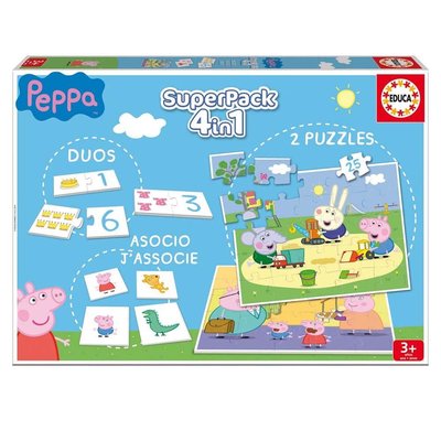 Educa 16229 Peppa Pig Eğitici Oyun ve Puzzle Seti 