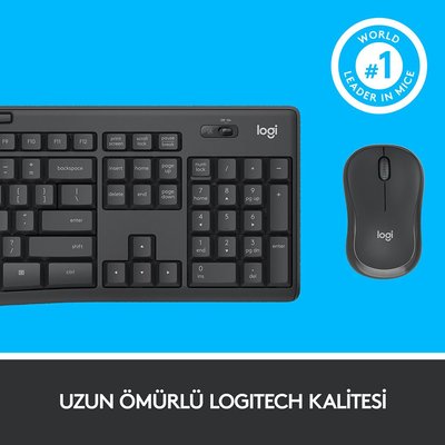 Logitech MK295 Silent Beyaz Kablosuz Klavye Mouse Seti 