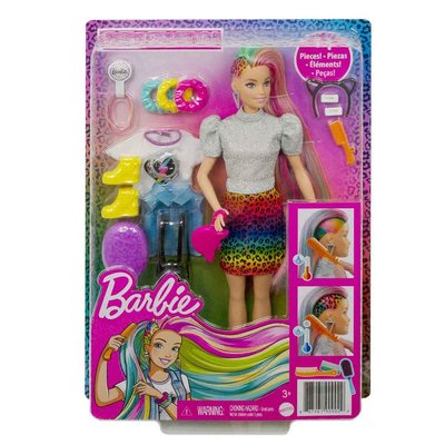 Barbie GRN81 Leopar Desenli Saçlar Bebeği 