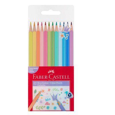 Faber-Castell 12 Pastel Renk Üçgen Kuru Boya Kalemi
