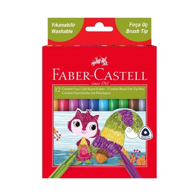 Faber-Castell Comfort Fırça Uçlu 12'li Keçeli Kalem