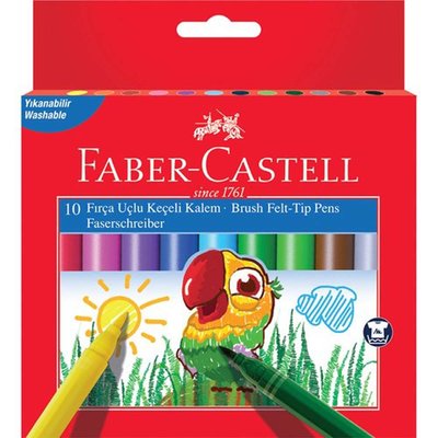 Faber-Castell Winner Brush Fırça Uçlu 10 Renk Keçeli Kalem