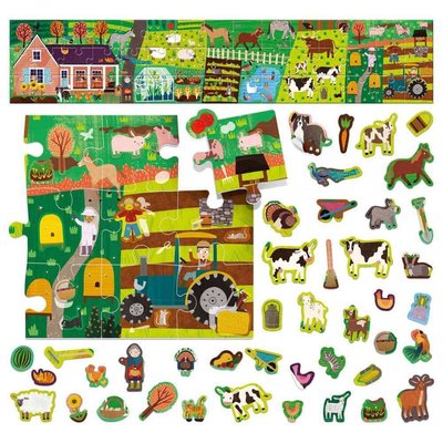Puzzle 'Nella Fattoria' Con Percorso Labirinto E Cerca E Trova 20 Oggetti, Gioco Educativo Per Bambini, PTC258 - 4