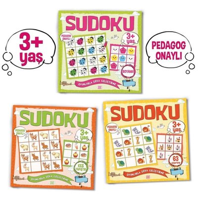 Çocuklar İçin Sudoku Seti-3+Yaş - 3 Kitap Takım