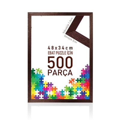 Sar Puzzle 500 Parça Puzzle İçin Kahverengi Çerçeve