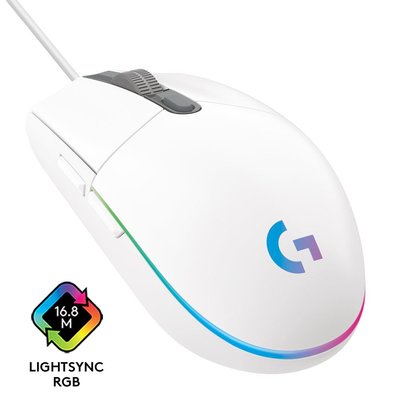 Logitech G G203 LIGHTSYNC RGB Aydınlatmalı 8000 DPI Kablolu Oyuncu Mouse - Beyaz