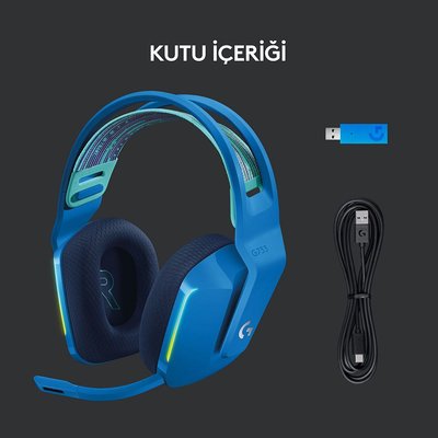 Logitech G G733 Lightspeed Kablosuz RGB Oyuncu Kulaklığı Mavi