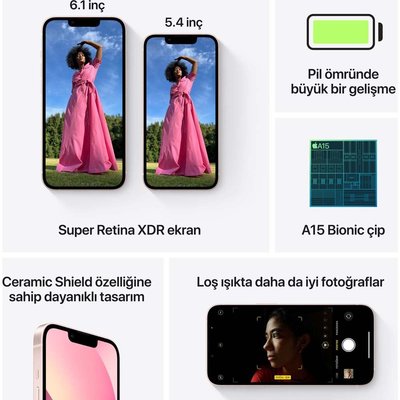 Apple iPhone 13 mini 256 GB Pembe Cep Telefonu MLK73TU/A Apple iPhone 13 mini 256 GB Pembe Cep Telefonu MLK73TU/A