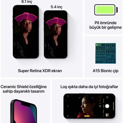 Apple iPhone 13 512 GB Siyah Cep Telefonu MLQC3TU/A Apple iPhone 13 512 GB Siyah Cep Telefonu MLQC3TU/A