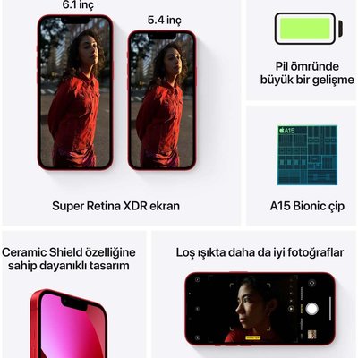 Apple iPhone 13 512 GB (PRODUCT)RED Cep Telefonu MLQF3TU/A Apple iPhone 13 512 GB (PRODUCT)RED Cep Telefonu MLQF3TU/A