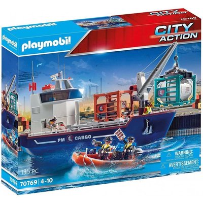 Playmobil Cargo Ship with Boat Set