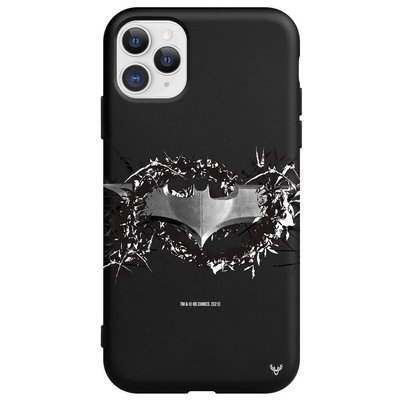 Deercase iPhone 11 Pro Max Siyah Renkli Silikon Batman Silver Telefon Kılıfı