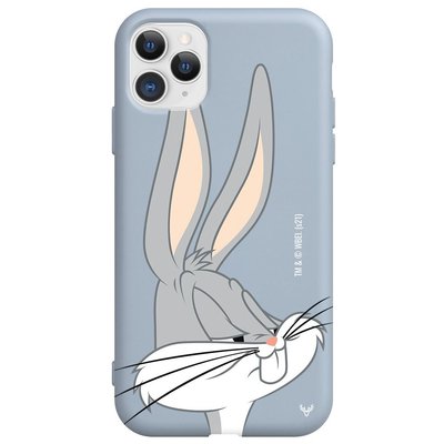 Deercase iPhone 11 Pro Max Mavi Renkli Silikon Bugs Bunny Fun Telefon Kılıfı