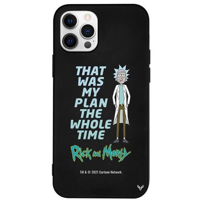 Deercase iPhone 12 Pro Max Siyah Renkli Silikon Rick Perfect Plans Telefon Kılıfı