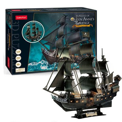 CubicFun Queen Anne's Revenge Gemisi Led Işıklı 3D Puzzle