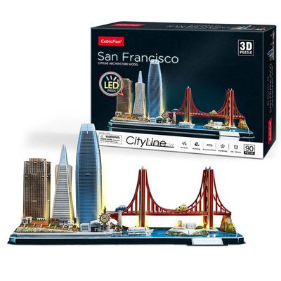 CubicFun City Line San Francisco ABD Led Işıklı 3D Puzzle