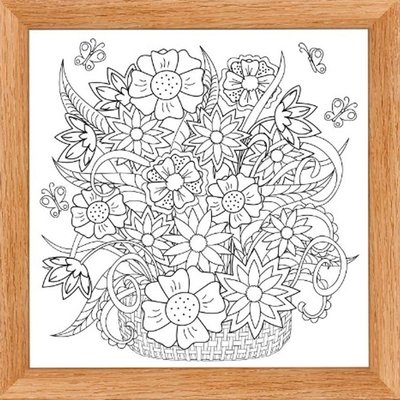 Cosmosart Mandala Ahşap Sepette Çiçek