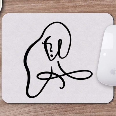 E-Hediyeci Karakalem Çizimi Soyut Yüz Tasarımlı Mousepad -2