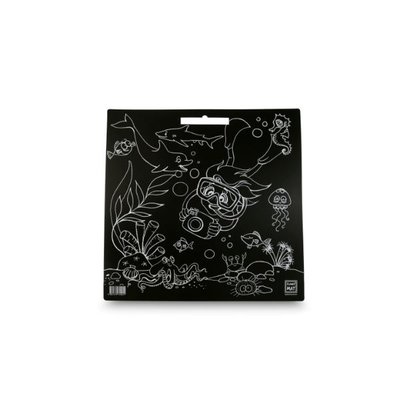 Akademi Çocuk Funny Mat Okyanus Tebeşirli Siyah 40x40 cm