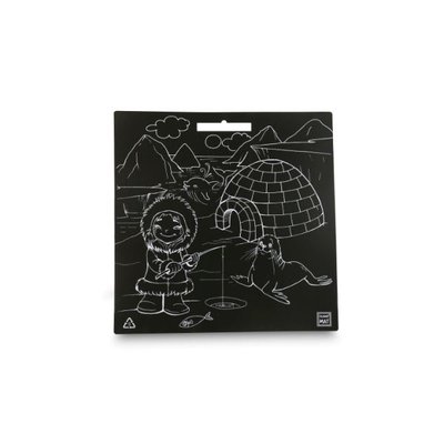 Akademi Çocuk Funny Mat Kutup Tebeşirli Siyah 40x40 cm