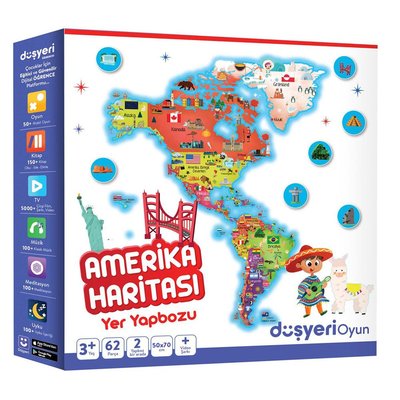 Düşyeri Yer Yapbozu Amerika Haritası Puzzle