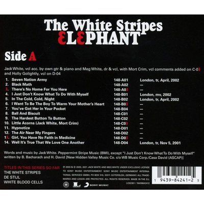 The White Stripes Elephant Plak