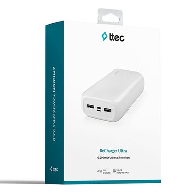 Ttec ReCharger Ultra 30.000 mAh Taşınabilir Şarj Aleti Powerbank Beyaz