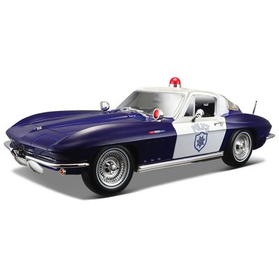 Maisto 1/18 1965 Chevrolet Corvette Police Model Araba