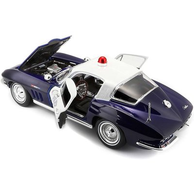 Maisto 1/18 1965 Chevrolet Corvette Police Model Araba