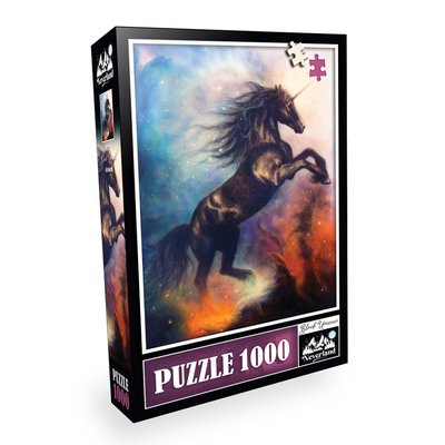 Neverland 1000 Parça Siyah Tek Boynuzlu At Puzzle NL373