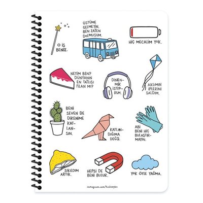 Hisli Şeyler 165225  80 Yaprak Kareli Stickerli Defter Hepsi De Beni Bulur