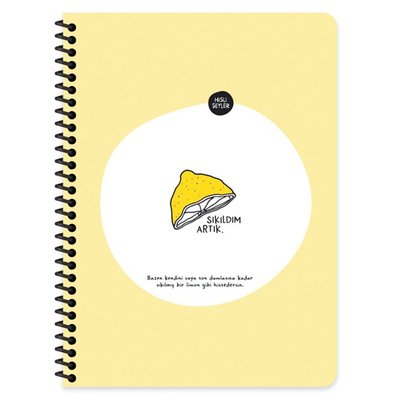 Hisli Şeyler 165225  80 Yaprak Kareli Stickerli Defter Sıkıldım Artık