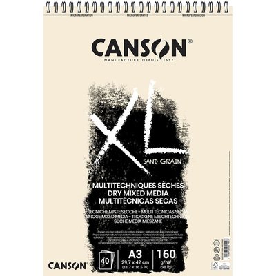 Canson XL A3 Sand Grain Spiralli Blok Naturel - 400110394