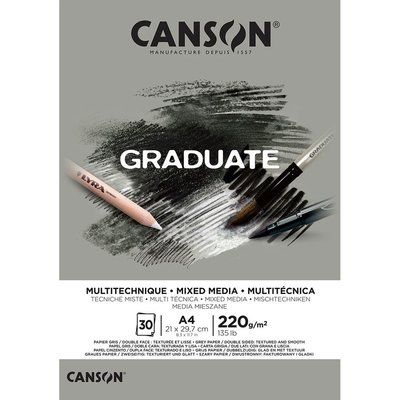 Canson Graduate A4 Mix Media Blok Grey - 400110371