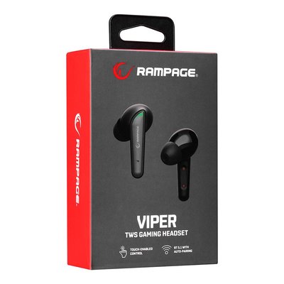 Rampage RM-TWS01G VIPER Siyah Mobile + PC Uyumlu Bluetooth TWS Gaming Kulaklık