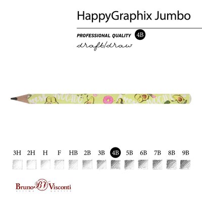 Happy Graphix Jumbo Kurşun Kalem 4B 35 mm Avokado Aşkı 21-0062/07