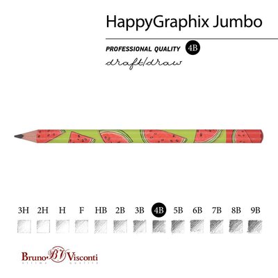 Happy Graphix Jumbo Kurşun Kalem 4B 35 mm Taze ve Meyveli Karpuz 21-0062/14