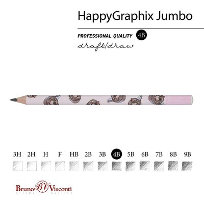Happy Graphix Jumbo Kurşun Kalem 4B 35 mm Kafemaniya - Sıcak Çikolata 21-0062/18