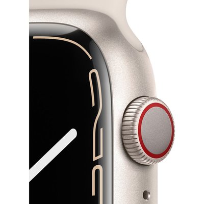 Apple Watch Series 7 GPS + Cellular 45mm Starlight Aluminium Case with Starlight Sport Band - Regul