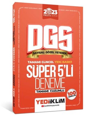 2023 Prestij Serisi DGS Tamamı Çözümlü Süper 5 Deneme