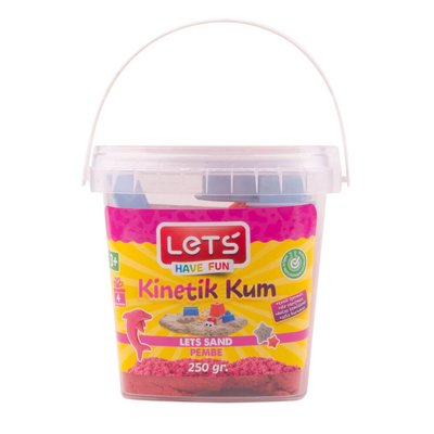 Lets Kinetik Kum 250 gr. Pembe Plastik Kutu L-10188