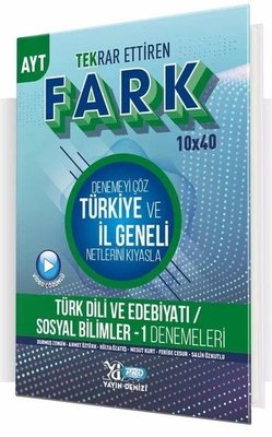 AYT Türk Dili ve Edebiyatı Sosyal Bilimler 1 Fark 10x40 Tekrar Ettiren Deneme ZN10633