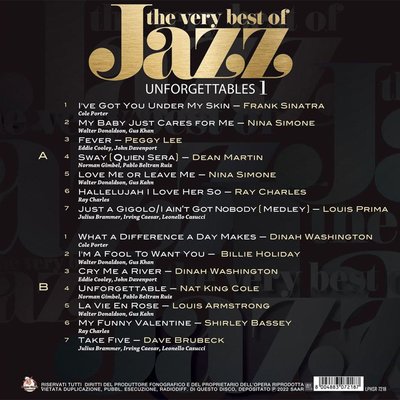 Various Artists The Very Best of Jazz Unforgettables Volume 1 Plak