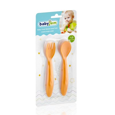 Babyjem Mama Kaşık Çatal Takımı Turuncu