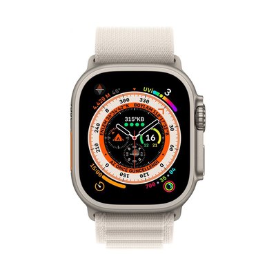 Apple Watch Ultra GPS + Cellular 49mm Titanium Case with Starlight Alpine Loop - Medium